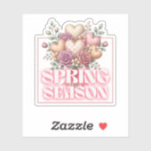 Spring Floral Hearts Sticker (Vel)