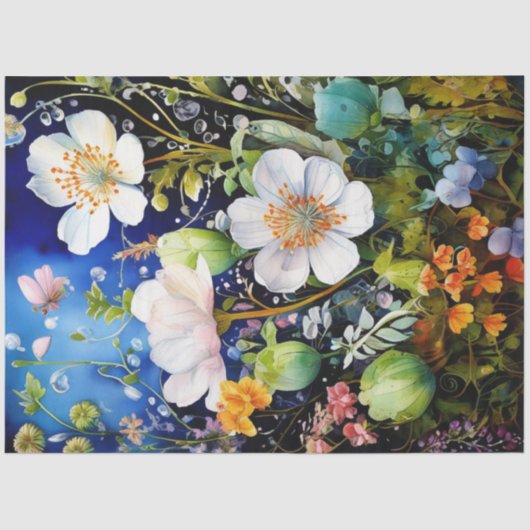 Spring Floral Kleurrijk Weefselpapier Tissuepapier (Voorkant)