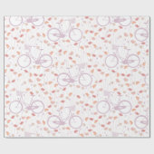 Spring Floral Lavender Coral  fiets Cadeaupapier (Vlak)