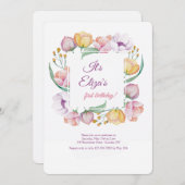 Spring Floral Lijst Invitation Kaart (Voorkant / Achterkant)