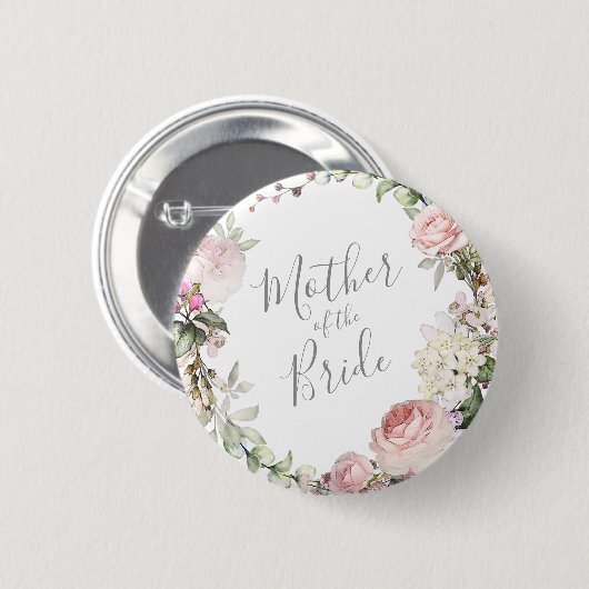 Spring Floral Moeder van de Bride Button (Voorkant /achterkant)