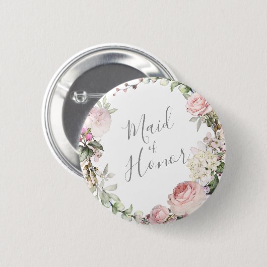 Spring Floral Moeder van de Groom Button (Voorkant /achterkant)