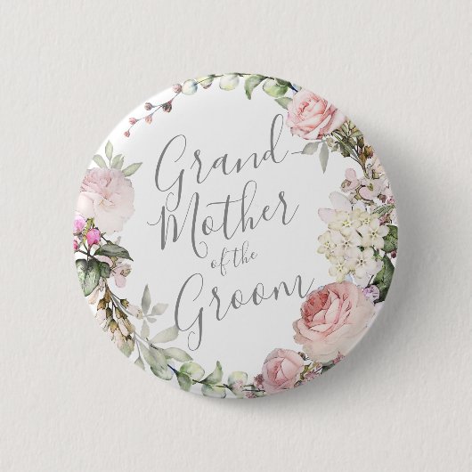 Spring Floral Moeder van de Groom Button (Voorkant)