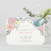 Spring Floral Moederdag Brunch Kaart (Staand voorkant)