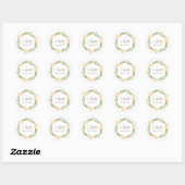 Spring Floral Monogram Wedding Ronde Sticker (Vel)