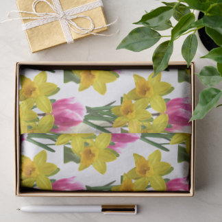 Spring Floral narcissen en tulpen Tissue Paper Tissuepapier
