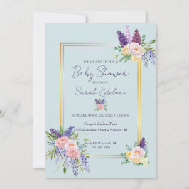 Spring Floral Pastel Baby shower Uitnodiging