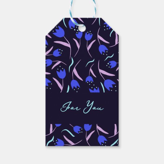 Spring Floral Pattern Cadeaulabel (Voorkant)