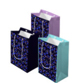 Spring Floral Pattern Dark Blue Medium Cadeauzakje