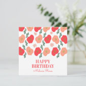 Spring Floral Pattern Hand Drawn Birthday Kaart (Staand voorkant)