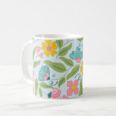 Spring Floral Pattern op lichtblauw Koffiemok (Voorkant links)