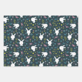 Spring Floral Rabbits Wrapping Paper Set van 3 (Voorkant 3)