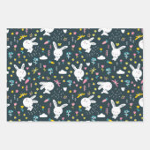Spring Floral Rabbits Wrapping Paper Set van 3 (Voorkant)