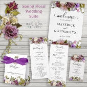 Spring Floral Rustic Wedding Programme