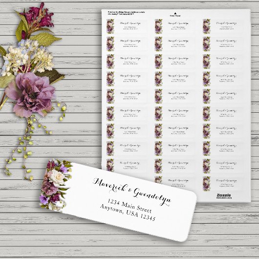 Spring Floral Rustic Wedding Retour Adres Label