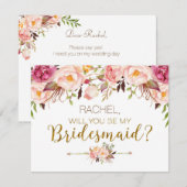 Spring Floral Serez-Vous Ma Carte De Femme D'Accue (Devant / Derrière)