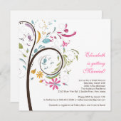 Spring Floral Tree Bridal Shower Kaart (Voorkant / Achterkant)