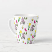 Spring Floral Tulip Daffodils Lilacs Latte Mok (Linkerhoek)