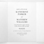  Spring Floral Waterverf All-in-One Wedding Drieluik Uitnodiging (Binnenkant midden)