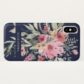 Spring Floral | Waterverf Bloemen met jouw naam Case-Mate iPhone Case (Achterkant (horizontaal))