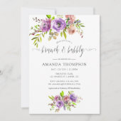 Spring Floral Waterverf Brunch en Bubble Kaart (Voorkant)