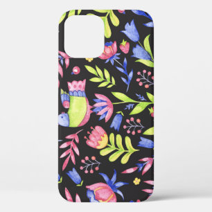 Spring Floral: Waterverf naadloos patroon iPhone 12 Hoesje
