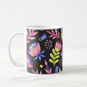 Spring Floral: Waterverf naadloos patroon Koffiemok