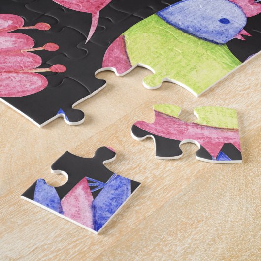 Spring Floral: Waterverf naadloos patroon Legpuzzel (Zijkant)