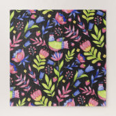 Spring Floral: Waterverf naadloos patroon Legpuzzel (Verticaal)