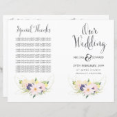 Spring Floral Waterverf Wedding Program Booklet (Voorkant / Achterkant)