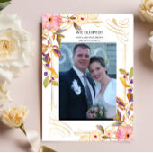 Spring Floral We Eloped bruiloft aankondiging