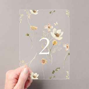 Spring Floral Wedding Acryl Boog Tafel Nummer Uitnodigingen