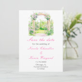 Spring Floral Wedding Arch Receptie Save The Date (Staand voorkant)