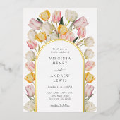 Spring Floral Wedding Folie Uitnodiging (Voorkant)