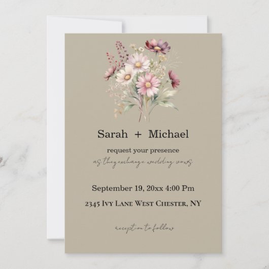 Spring Floral Wedding Invitation (Devant)