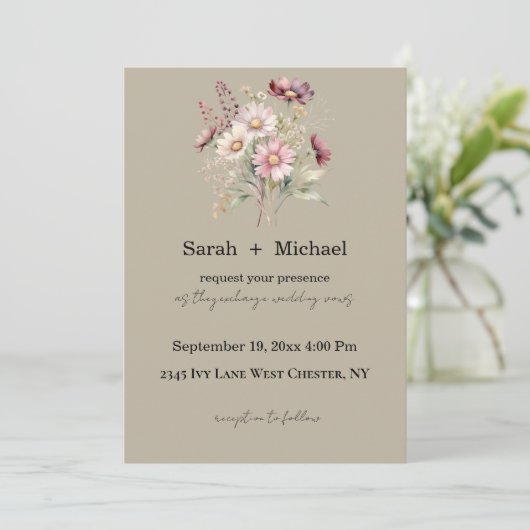 Spring Floral Wedding Invitation (Debout devant)
