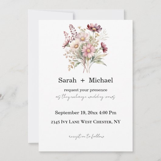 Spring Floral Wedding Invitation (Devant)