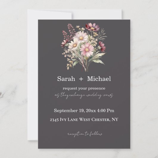 Spring Floral Wedding Invitation (Devant)