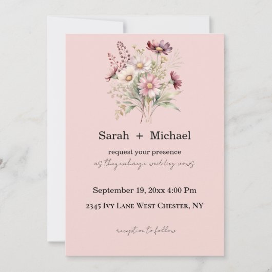 Spring Floral Wedding Invitation (Devant)
