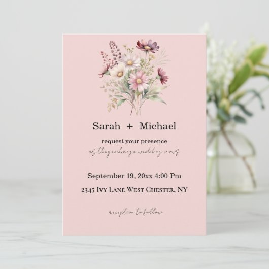 Spring Floral Wedding Invitation (Debout devant)