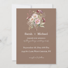Spring Floral Wedding Invitation Kaart