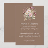 Spring Floral Wedding Invitation Kaart (Voorkant / Achterkant)