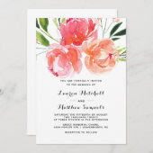 Spring Floral Wedding Invitation Kaart (Voorkant / Achterkant)