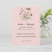 Spring Floral Wedding Invitation Kaart (Staand voorkant)