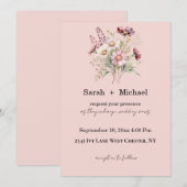 Spring Floral Wedding Invitation Kaart (Voorkant / Achterkant)