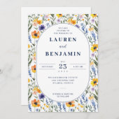 Spring Floral Wedding Kaart (Voorkant / Achterkant)