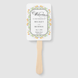 Spring Floral Wedding Programma Hand Fan Handwaaier