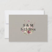 Spring Floral Wedding RSVP card (Dos)