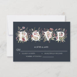 Spring Floral Wedding RSVP card Kaartje