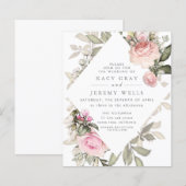 Spring Floral Wedding Uitnodiging (Voorkant / Achterkant)
